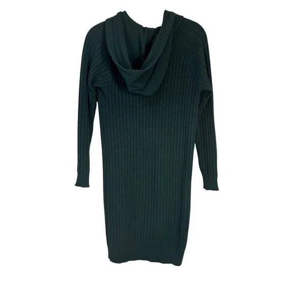 Saturday Sunday Dress XS Sweater Knit Ribbed‎ Anthropologie Hoodie Green Holiday - Picture 4 of 8
